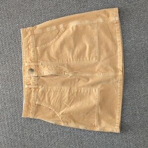 American Eagle Hi Rise A-Line Yellow Corduroy Skirt